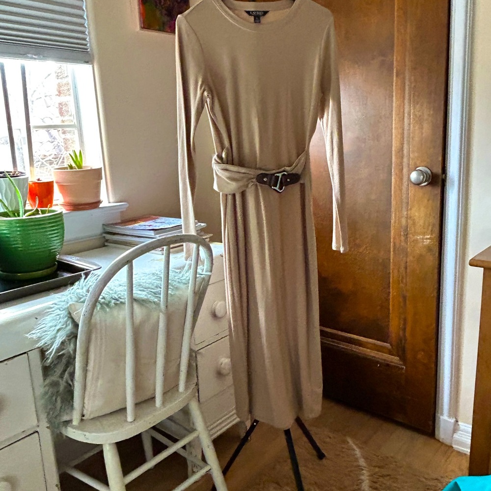 Lauren Ralph Lauren Tan Long Sleeve Dress